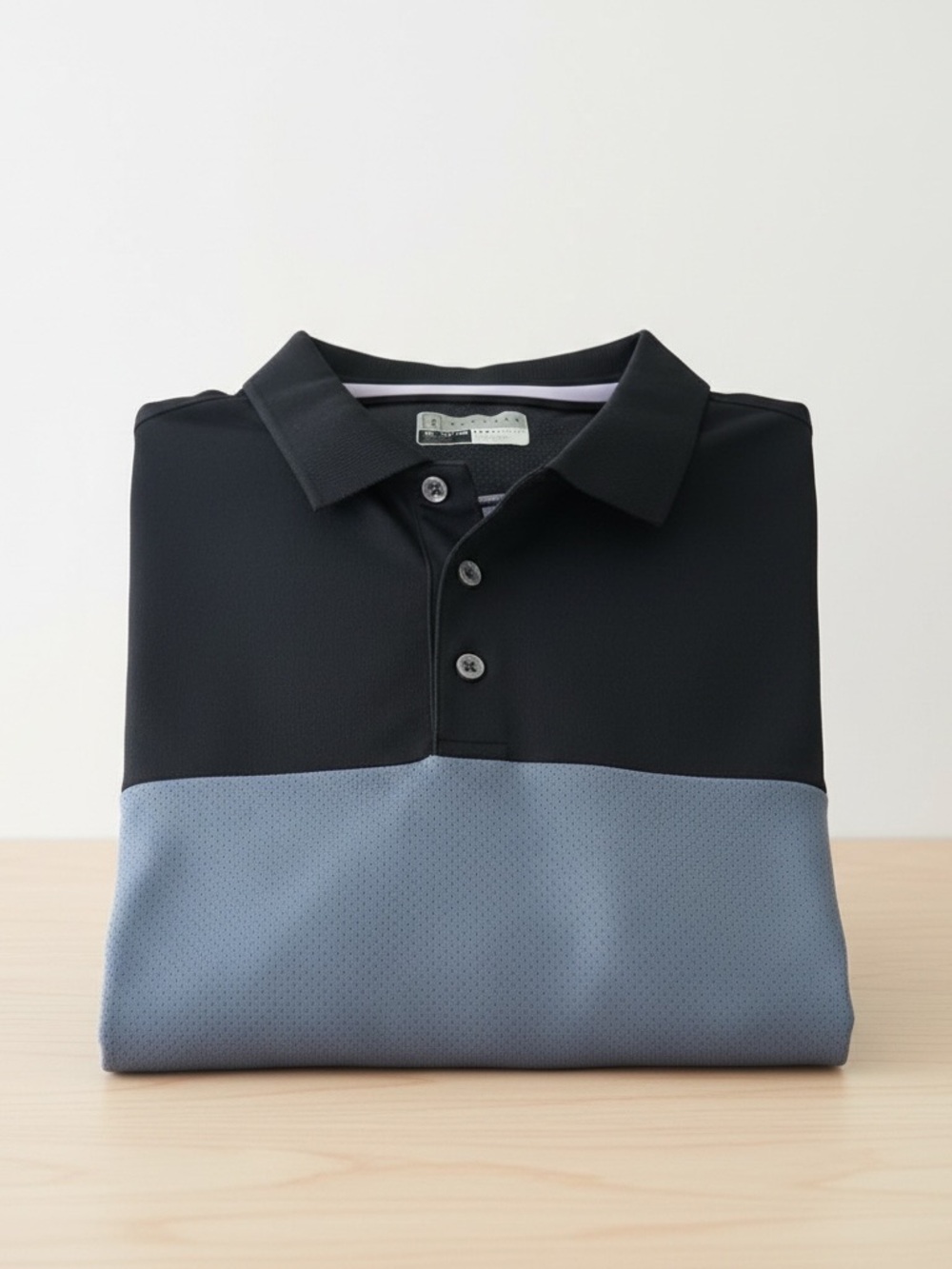 PGA Tour Pro Series Athletic Fit Golf Polo Shirt Blue Black XL